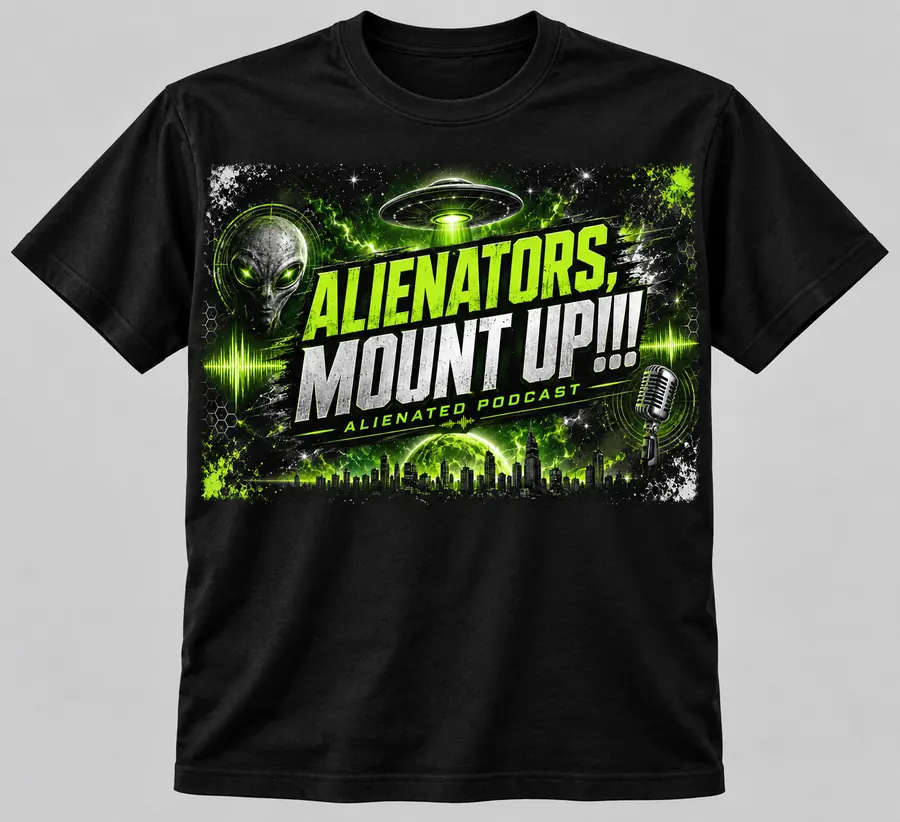 Alienators, Mount Up!!! Tee — Neon Green